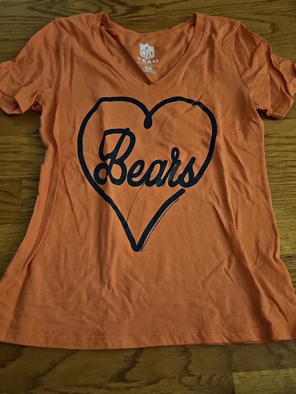 Womens' Orange "Bears" Heart V-Neck Tee